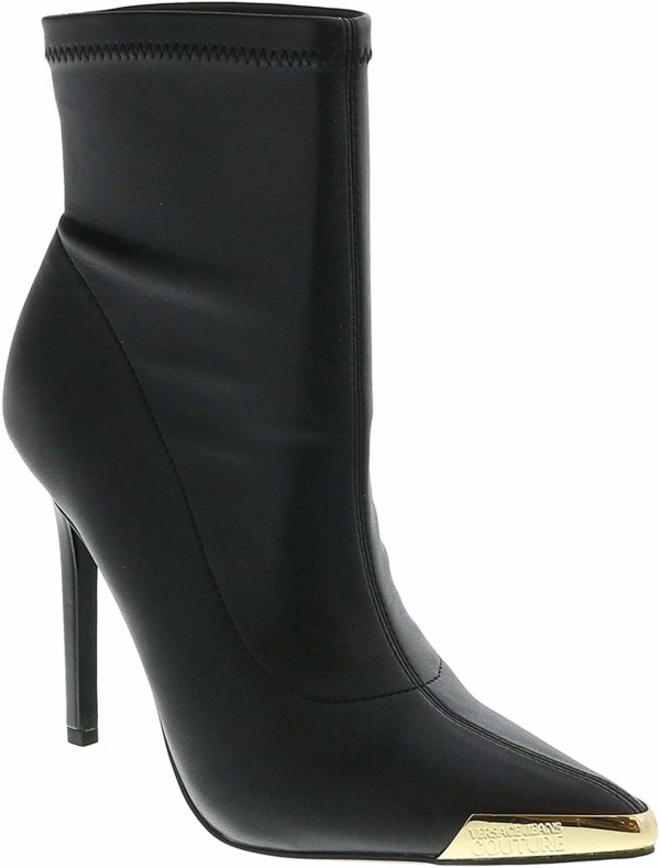 Versace Jeans High Heel Black Ankle Women's Boots Designer Shoes