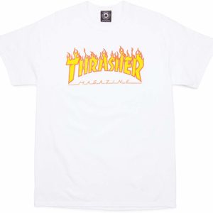 White Thrasher Skate Tee Flame T-Shirt