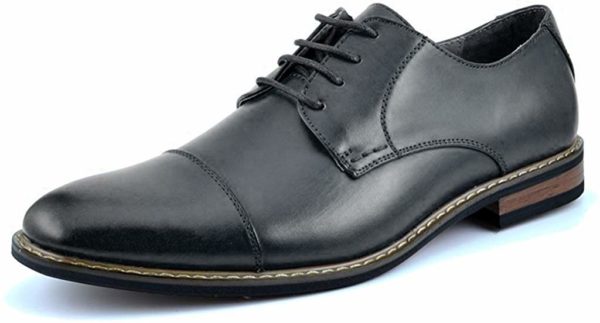 Men's Classic Modern Formal Black Oxford Lace Up Dress Shoes