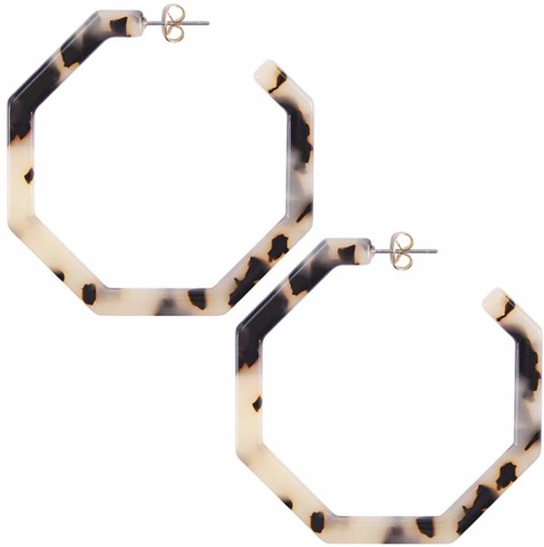 Women's Acrylic Resin Hoop Geometric Octagon Earrings