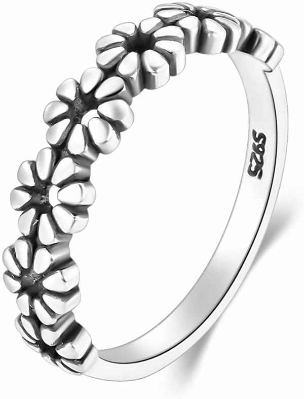 Women's 925 Sterling Silver Ring Daisy Flower Fashion Ring