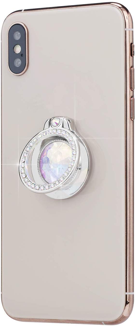 Girls Diamond Stand Phone Ring Silver Smartphone Holder Grip