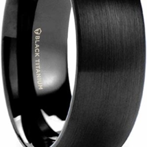 Men's Lightweight Titanium Ring Black Wedding Band