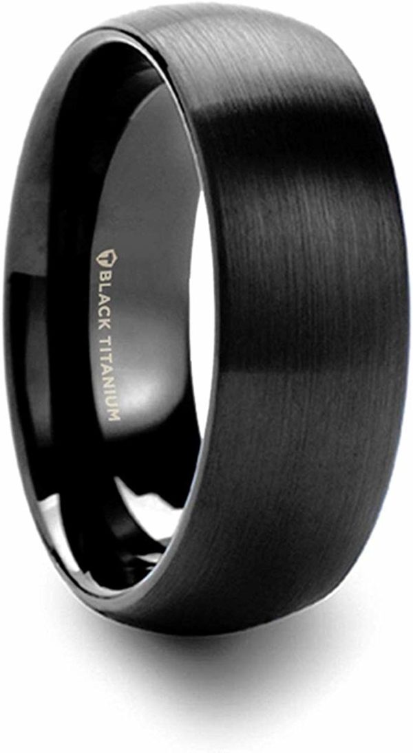 Men's Lightweight Titanium Ring Black Wedding Band