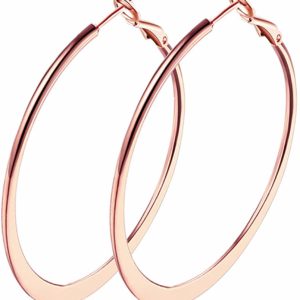 Women's Rose Gold Plated Hoop Earrings