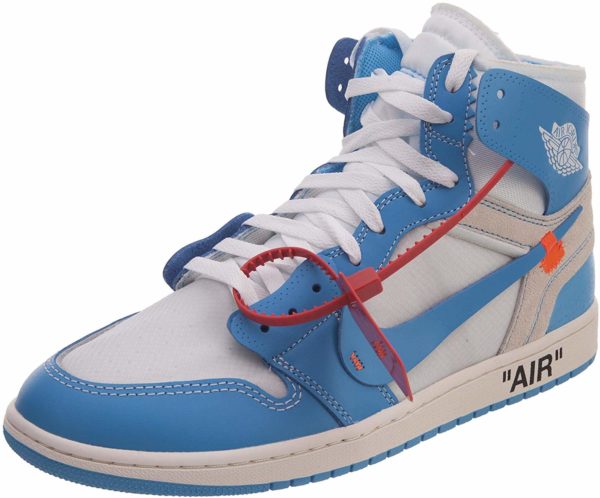Off-White Nike Air Jordan 1 Retro High Light Blue Designer Street Style Sneakers