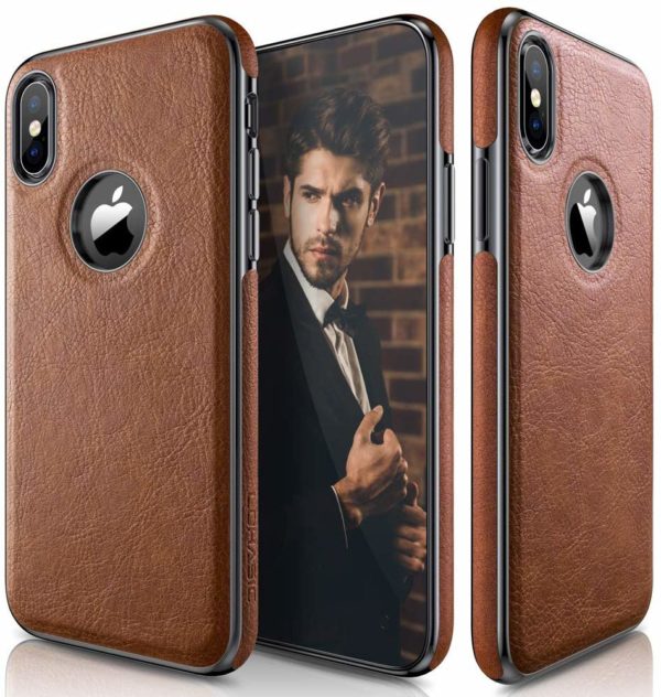 iPhone X & XS Case Premium Leather Scratch Resistant Cover