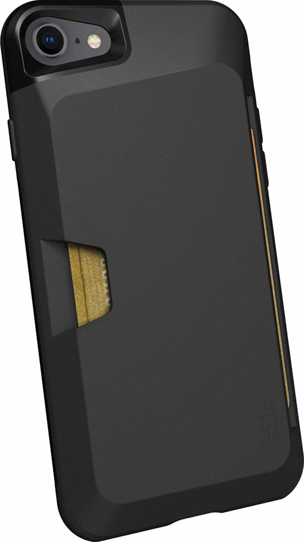 iPhone 6/7/8 Wallet Black Silk Case Credit Card Holder