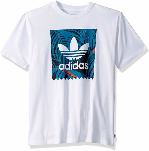 adidas Originals Men's White Skate Tee Blackbird Print T-Shirt
