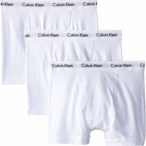 Calvin Klein Men's Underwear White Boxers 3 Pack Trunks