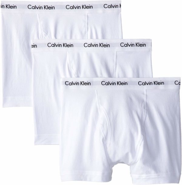 Calvin Klein Men's Underwear White Boxers 3 Pack Trunks