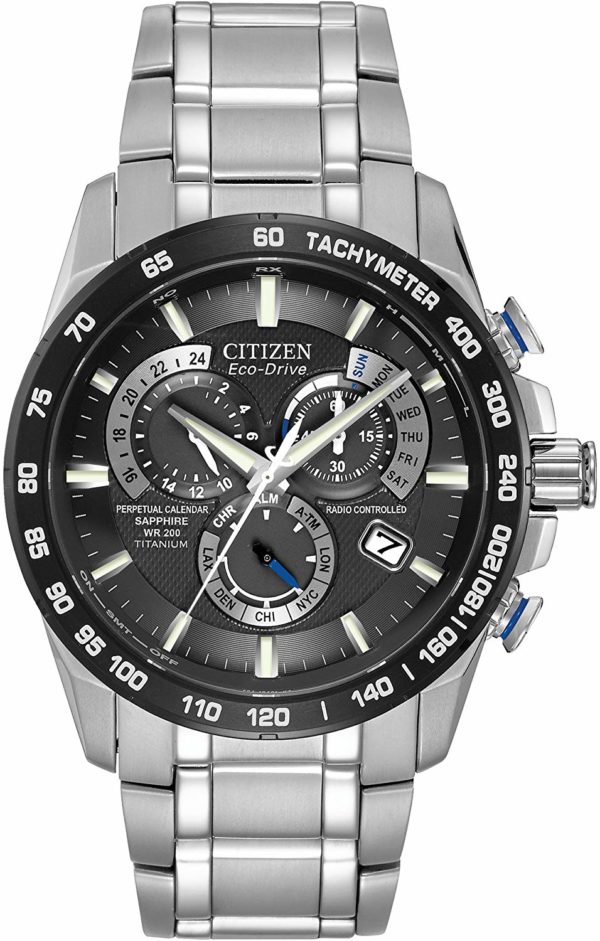 Men's Citizen Silver Watch with Date Titanium Perpetual