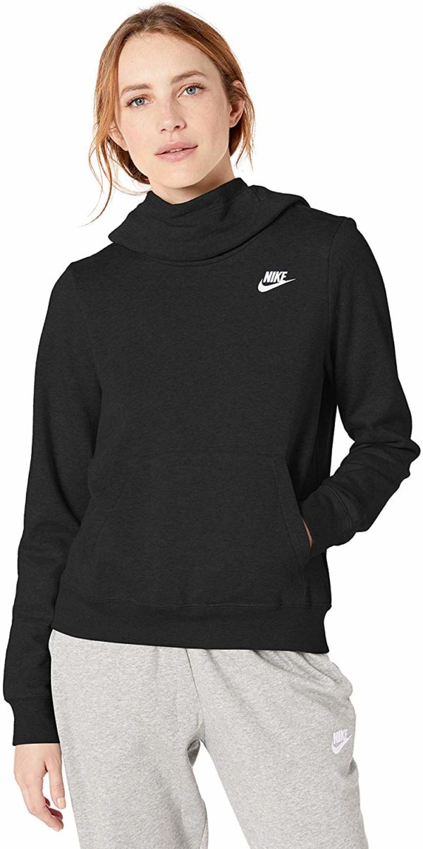 Nike Women's NSW Black Fleece Hoodie Varsity Hooded Sweatshirt