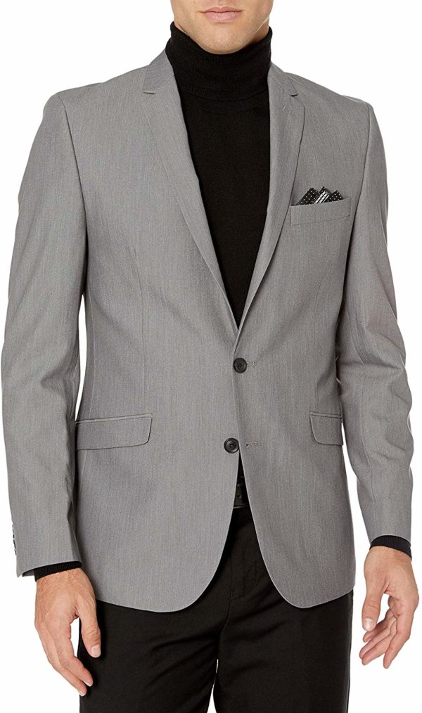 Men's Slim-Fit Grey Suit Blazer Business Classy Style